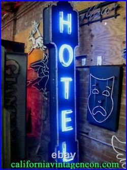 Vintage 1940's vertical HOTEL Neon ANTIQUE sign. Single Sided