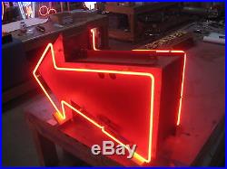 Vintage 1950'S DRIVE-IN THEATER Double Sided RED ARROW / Neon Sign antique