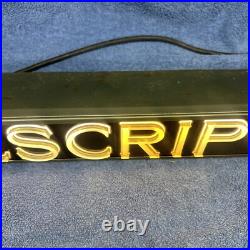 Vintage 1950's Prescriptions Light Up Sign 37 X 4.25 X 3.5 Plax-tex Signs Vintage 1950's Prescriptions Light Up Sign 37 X 4.25 X 3.5 Plax-tex Signs