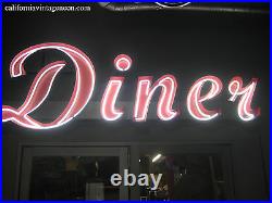Vintage 1950's Restored Neon DINER sign Aluminum channel GORGEOUS Antique