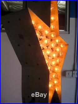 Vintage 1950's Tall BULB-LIT BLUE OPEN ARROW Double-Sided Antique Sign