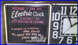 Vintage 1950s ACTION AD Advertising Electric Neon Clock WORKS