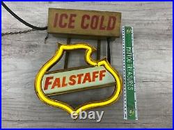 Vintage 1950s Falstaff beer Neon light up bar sign game room man cave