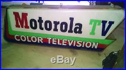 Vintage 1950s Motorola Color TV 2 sided Neon Products lighted sign garage hotel