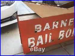 Vintage 1950s Neon 2 Sided METAL BARNEY'S BAIL BONDS Sign PAINTED NOT PORCELAIN