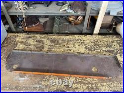 Vintage 1950s WOOD Porcelain Gas Station Neon Sign Orange Blue Advertising
