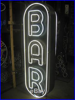 Vintage 1960's BAR double sided Neon Sign / Metal Can Antique collectible