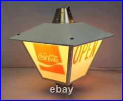 Vintage 1960's Enjoy COCA-COLA Open Lantern Light Rotating Hanging Display Sign