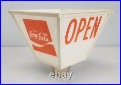 Vintage 1960's Enjoy COCA-COLA Open Lantern Light Rotating Hanging Display Sign