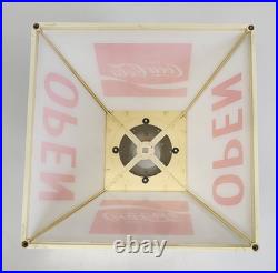 Vintage 1960's Enjoy COCA-COLA Open Lantern Light Rotating Hanging Display Sign