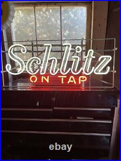 Vintage 1968 SCHLITZ ON TAP Neon Beer Original Sign