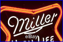 Vintage 1970's 80's Miller High Life NEON Sign, Beer Ex+ Miller Brewing
