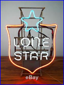 Vintage 1970's Advertising Sign Lone Star Beer Working Neon Light Texas Beer