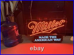 Vintage 1970's Miller High Life 26 X 16 Neon Window Sign Tavern Bar Decor