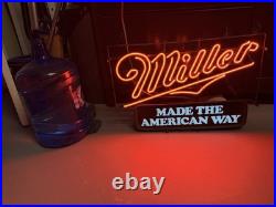 Vintage 1970's Miller High Life 26 X 16 Neon Window Sign Tavern Bar Decor