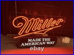 Vintage 1970's Miller High Life 26 X 16 Neon Window Sign Tavern Bar Decor