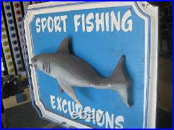 Vintage 1970's SPORT FISHING Vintage Neon Sign Shark Antique sign