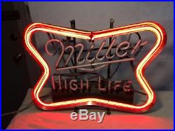 Vintage 1976 Neon Miller High Life Bar Beer Window Light Sign