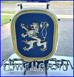 Vintage 1978 Lowenbrau Brewery Beer Lion Crest Neon Bar Light Sign Works Well