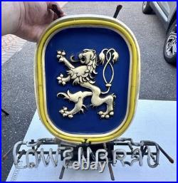 Vintage 1978 Lowenbrau Brewery Beer Lion Crest Neon Bar Light Sign Works Well