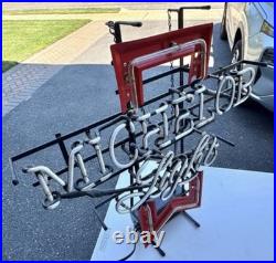Vintage 1978 Michelob Light Beer Red Ribbon Neon Light Sign Works Well