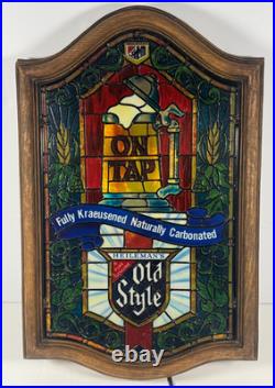 Vintage 1979 Heileman's Old Style Beer Tiffany Style Light Up Sign Tested READ