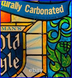 Vintage 1979 Heileman's Old Style Beer Tiffany Style Light Up Sign Tested READ