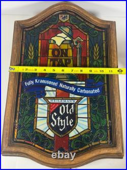Vintage 1979 Heileman's Old Style Beer Tiffany Style Light Up Sign Tested READ