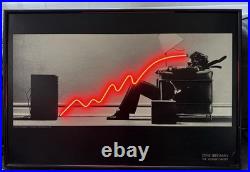 Vintage 1979 Steve Steigman Blown Away Framed Red Neon Illuminated Poster