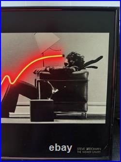 Vintage 1979 Steve Steigman Blown Away Framed Red Neon Illuminated Poster