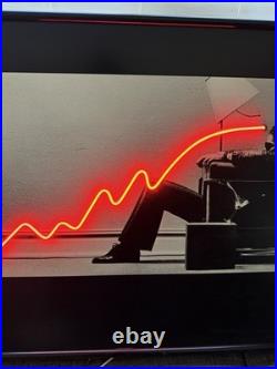 Vintage 1979 Steve Steigman Blown Away Framed Red Neon Illuminated Poster