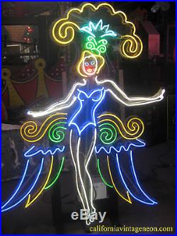 Vintage 1980'S VEGAS SHOWGIRL DIVA Neon Sign Antique Bar / Strip lounge