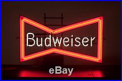 Vintage 1980's BUDWEISER BOW TIE NEON Sign, Beer BUD LN Ex++