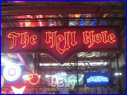 Vintage 1980's THE HELL HOLE Neon Sign / Ultimate man-Cave Collectable! Huge