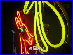 Vintage 1980's THE KANGAROO BAR Animated Neon Sign Gorgeous Design! LARGE