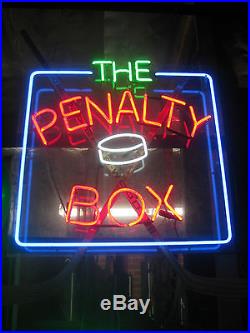 Vintage 1980's THE PENALTY BOX Neon SIGN Hockey Vintage Sports