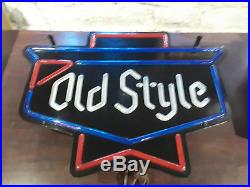 Vintage 1980s Old Style Beer Lighted Sign COLD BEER Neon Look