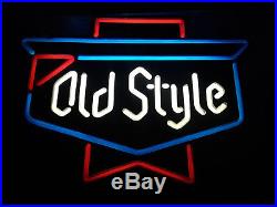 Vintage 1980s Old Style Beer Lighted Sign COLD BEER Neon Look
