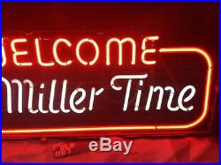 (Vintage) 1980s welcome to Miller time Miller beer neon light up bar sign rare