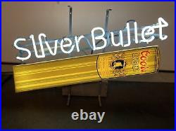 Vintage 1985 Coors Light Silver Bullet Neon Bar Sign