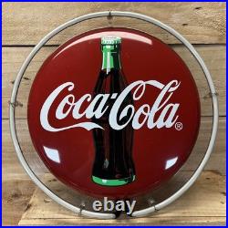 Vintage 1990 COCA-COLA 12 BULLSEYE METAL DISC WALL HANGING NEON SIGN 14-1/2