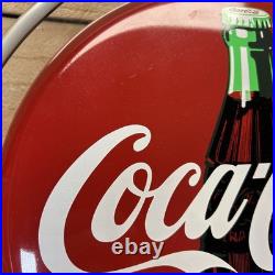 Vintage 1990 COCA-COLA 12 BULLSEYE METAL DISC WALL HANGING NEON SIGN 14-1/2