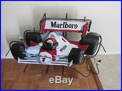 Vintage 1990 Marlboro Formula 1 One Race Car Neon Light Sign Philip Morris RARE
