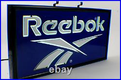 Vintage 1990's Reebok Framed Neon Light Display Retail Sign WORKS