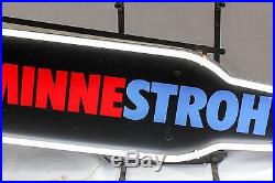 Vintage 1991 Minnestrohta Stroh's Beer Neon MN Minnesota Minn Bar Sign Light