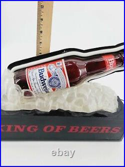 Vintage 1992 Budweiser Bottle On Ice Neon Sign
