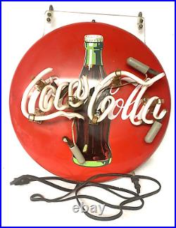 Vintage 1992 Coca Cola Neon Button, 16needs New Tube, Cord, Coke, Bottle, Custom, Red