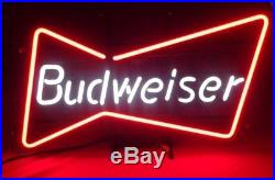Vintage 1994 Neon Budweiser Bow Tie Bud Lighted Sign