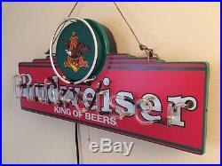 Vintage 1996 Budweiser King Of Beers Anheuser Busch Neon Light Sign 30 X 14 X 5