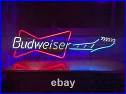 Vintage 1997 Neon BUDWEISER Bow Tie Guitar Sign (REAL NEON) Double Boxed